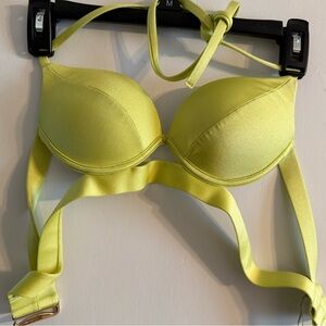 Lemon Yellow Women's Push Up Bathing Suit Top